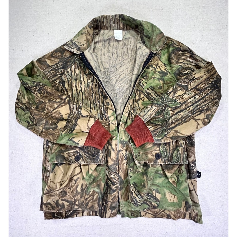 Vintage 10X Men's Medium Camo Hunting Jacket Cargo Pockets Full Realtree‎